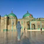 Me in a burqa at the Shrine of Hazrat Ali, Mazar-i-Sharif.