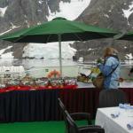 Dinner was served on the stern deck one evening.