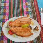 My delicious garlic cooked trout.