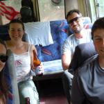 Happy to be done!  Relaxing on the bus back up the WMDR.