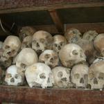 Killing Field's monument made with the skulls of the victims.