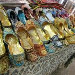 Shoes for sale in the bazaar.
