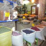 Goods for sale in the bazaar.
