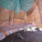 My bed for the night complete with mosquito netting.  Surprisingly comfortable.