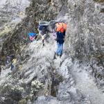
The Barranco Wall, a nearly 900 foot volcanic ridge. I don’t know how the porters made it with their heavy loads. I struggled with my small backpack. When I asked if anyone had ever fallen off... the answer was yes! 