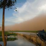 Encroaching dust storm.