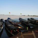 Pinasse (pronounced pin-az) lined up along the Niger River.