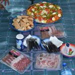 Lunch in the bush! It was fantastic; salad and Italian meat!
