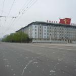 Kim Il Sung Square.  Note the white dots on the ground.  Ever wonder how their military parades always have everyone in a perfectly straight line?  Now you know why!