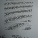 Letter written to North Korea from the US admitting fault for the incident.  Once all American prisoners were released, the US immediately rescinded the letter.