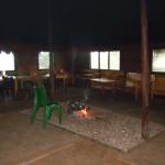 Main hut where they cook the meals on the fire.