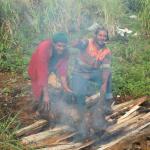 A mumu - they cooked two pigs and vegetables underground.