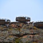 View of the Skylodge, perched 1,312 feet above the Sacred Valley.