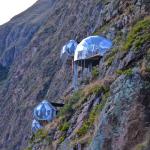 Three pods of the Skylodge, plus the newly built "dining room".