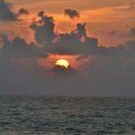 Sunset over beach at Mt. Lavinia.