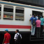 No room , no problem!  My train from Colombo to Kandy.