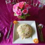 Great lunch (not so sure about the plastic flowers!)