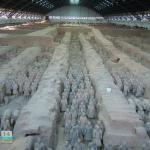 Pit 1 of the Terracotta Warriors.  Discovered by a farmer drilling a well on his property in 1974.  Buried with the first emporer of China to protect him in the afterlife buried in 210 B.C.!