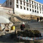 Selling incense outside of monestry.