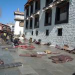 Matts outside Jokhang Temple used for praying.