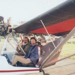 Going up in an ultra light over Victoria Falls, Zimbabwe.