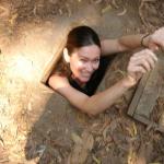 Me struggling to get out of the sniper hole!