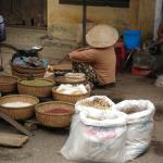 Selling goods on the streets in Hanoi.