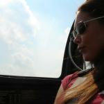 In flight.