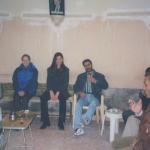 Having tea with the Syrians and an American girl I met on the bus to Palmyra.