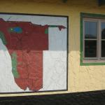 Map of Namibia on the side of my hotel.