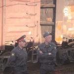 Russian soldiers hanging out.