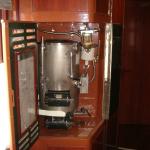 Hot water heater on the end of each car.